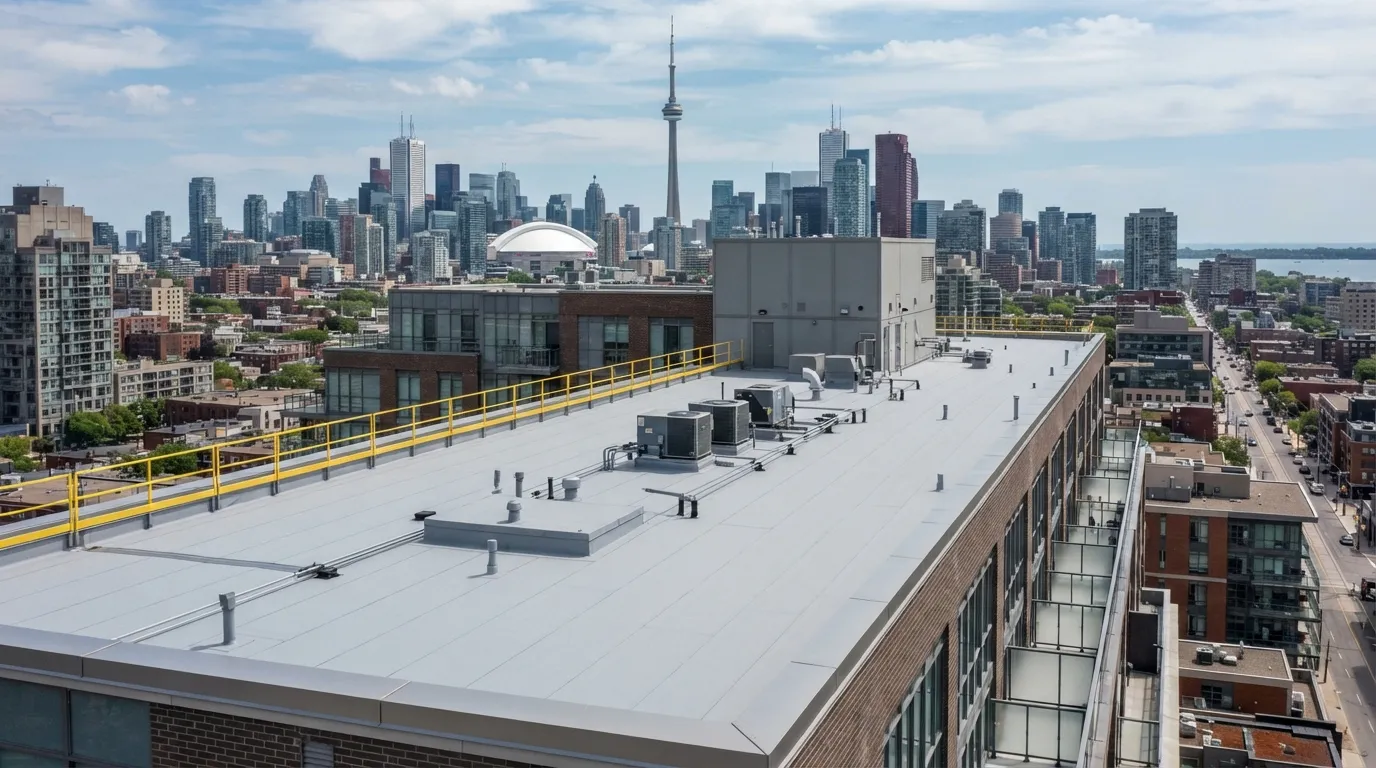 Flat Roof Membrane Restoration on a Mixed-Use Building